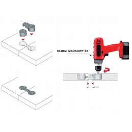 Złącze, śruba do łączenia blatów meblowych QUICK Ø 35 mm, L-100