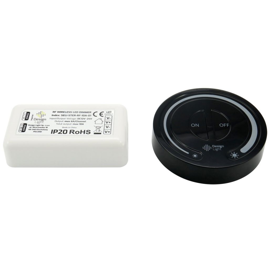 Zdalne sterowanie oświetleniem LED. Ściemniacz. Radio, czarny ,12V, 120W, DESIGN LIGHT SELI