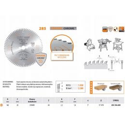 Piła, tarcza do zagłebiarki, ukośnicy, do cięcia laminatu 160 mm CMT 285.760.48H