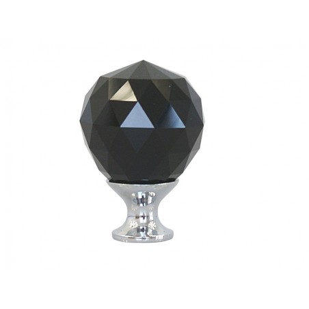 łka meblowa kryształowa czarna + chrom 25 mm GTV CRYSTAL PALACE