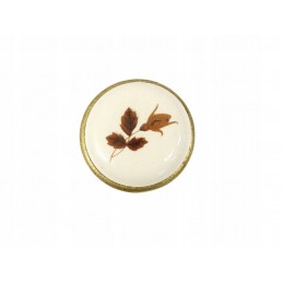 Gałka meblowa z porcelaną, stare złoto z brązowym kwiatem 27 mm DC DGGP19