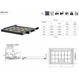 Półka szuflada organizer na biżuterię i drobiazgi. Do szafy, garderoby 80 cm WB-665