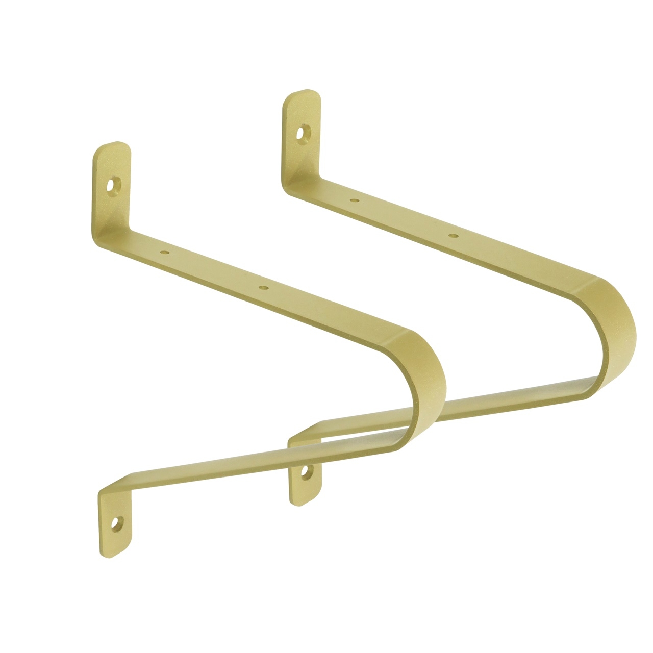 Złote wsporniki, podpórki, mocowania do półki. Loftowe, trójkątne, 2 sztuki. OLA