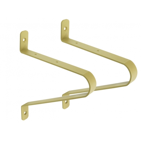 Złote wsporniki, podpórki, mocowania do półki. Loftowe, trójkątne, 2 sztuki. OLA