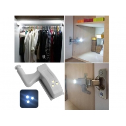 Automatyczne oświetlenie szafki, na zawias. 3 x LED, Bateria.