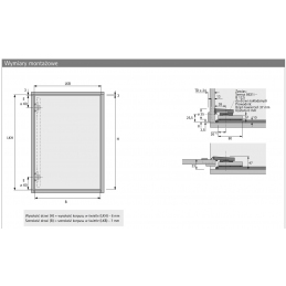 Prowadnice do drzwi otwieranych i chowanych w szafie Hettich KA5740, 30, 35, 40, 45, 50, 60, 70 cm