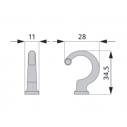 Wieszak na ubrania, meblowy, haczyk, złoty WM048 / Z-422