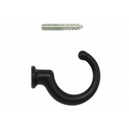 Wieszak na ubrania, ręczniki, meblowy, haczyk, czarny matowy WM048 / Z-422