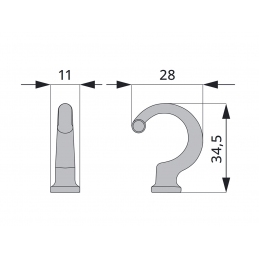 Wieszak na ubrania, ręczniki, meblowy, haczyk, czarny matowy WM048 / Z-422