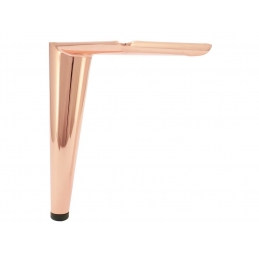 Nóżka meblowa, miedziana, ozdobna, narożna, stożek, metalowa 15 cm