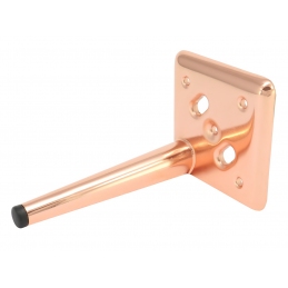 Nóżka meblowa, miedziana, ozdobna, narożna, stożek, metalowa 15 cm