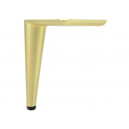 Nóżka meblowa, złota szczotkowana, narożna, stożek, metalowa 15 cm