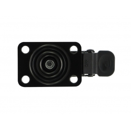 Kółko meblowe Ø 30 mm, obrotowe z hamulcem i łożyskiem, małe, gumowane, czarne