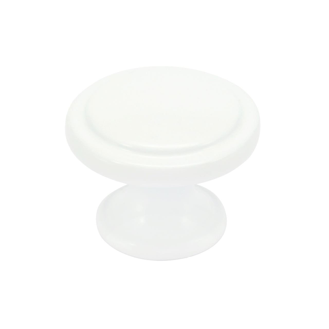 Gałka meblowa biała połysk, metalowa, masywna, 30 mm, GM-350