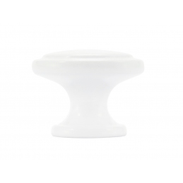 Gałka meblowa biała połysk, metalowa, masywna, 30 mm, GM-350