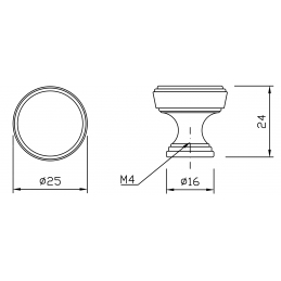 Stylowa gałka meblowa, wieszak na ubrania. Chromowany 25 x 24 mm. G041