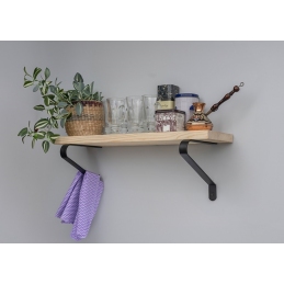 Czarne wsporniki, podpórki, mocowania do półki. Loftowe, trójkątne, 2 sztuki.