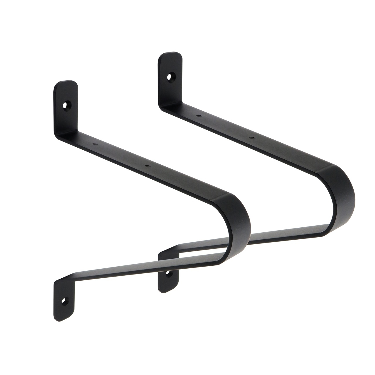 Czarne wsporniki, podpórki, mocowania do półki. Loftowe, trójkątne, 2 sztuki.