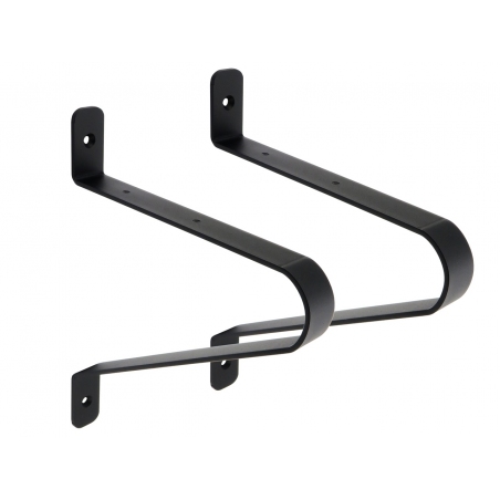 Czarne wsporniki, podpórki, mocowania do półki. Loftowe, trójkątne, 2 sztuki.