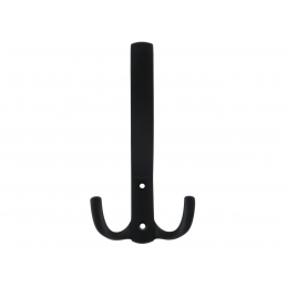 Wieszak na ubrania, meblowy potrójny haczyk, czarny mat WM007