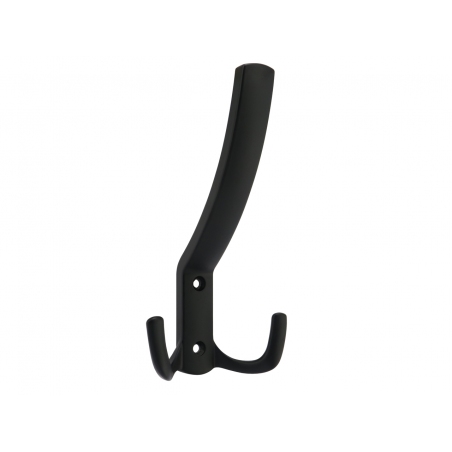 Wieszak na ubrania, meblowy potrójny haczyk, czarny mat WM007