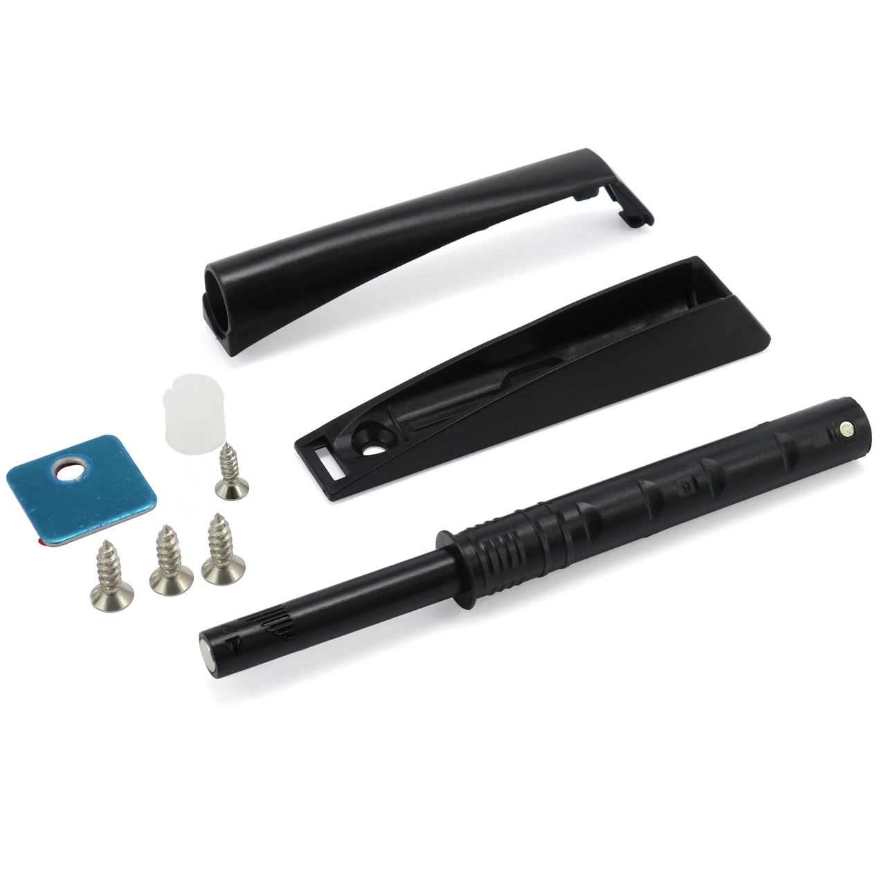 Odbojnik meblowy samootwieracz do drzwi z magnesem, czarny