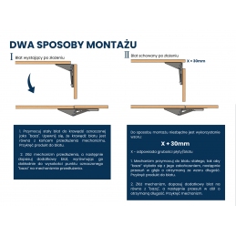 Składany wspornik, przedłużenie, mocowanie blatu stołu, półki satyna P200, P300