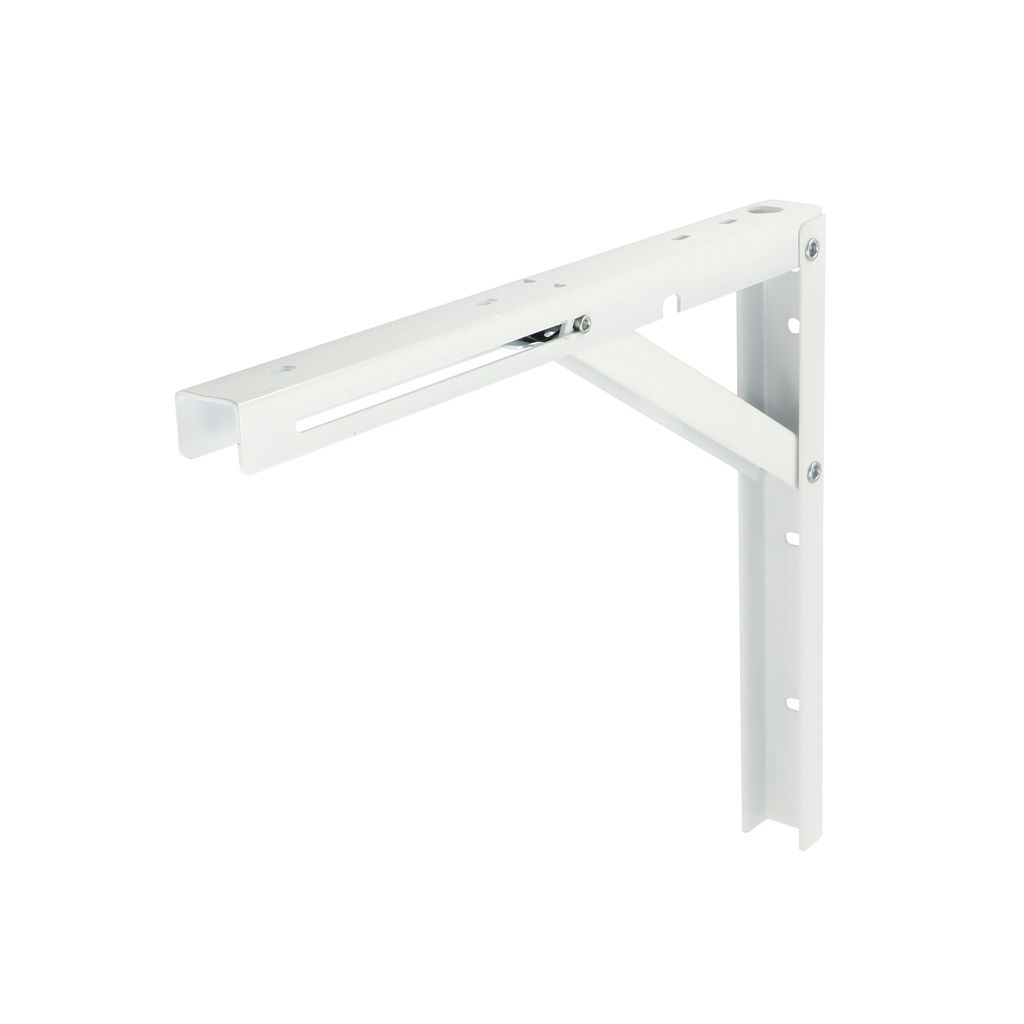 Składany wspornik, kątownik, mocowanie do blatu, półki białe 49 x 30 cm