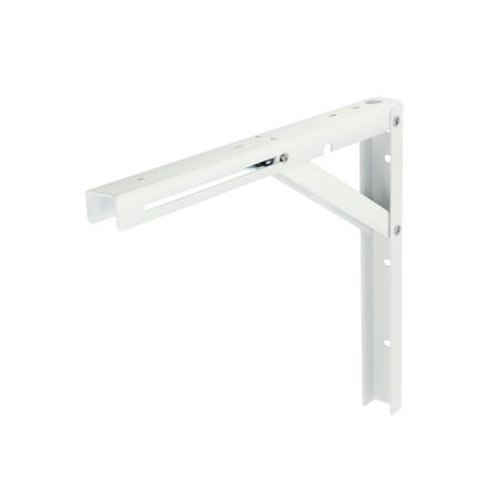 Składany wspornik, kątownik, mocowanie do blatu, półki białe 49 x 30 cm