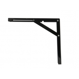 Składany wspornik, kątownik, mocowanie do blatu, półki czarne 49 x 30 cm