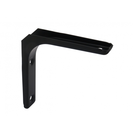 Czarny wspornik, podpórka, mocowanie do półki, metalowe. 10 x 10 x 2 cm