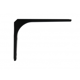 Czarny wspornik, podpórka, mocowanie do półki, metalowe. 15 x 20 x 3 cm