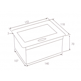 Gniazdo wpuszczane w blat, otwierane, srebrne aluminium  2x230V +kabel, Box Mini