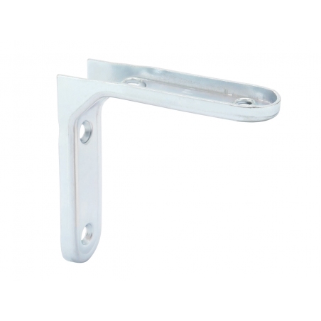 Srebrny wspornik, podpórka, mocowanie do półki, metalowe. 7,5 x 7,5 x 2 cm