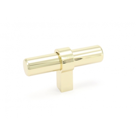 Gałka, uchwyt, wieszak meblowy złoty, relingowy, mały wąski, 61 x 18 mm, INES