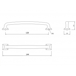Uchwyt meblowy inox klasyczny zaokrąglony masywny AMIX U100, 128