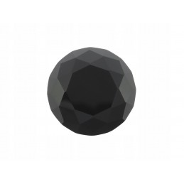 Gałka meblowa kryształowa czarna + chrom glamour 30 mm 1124