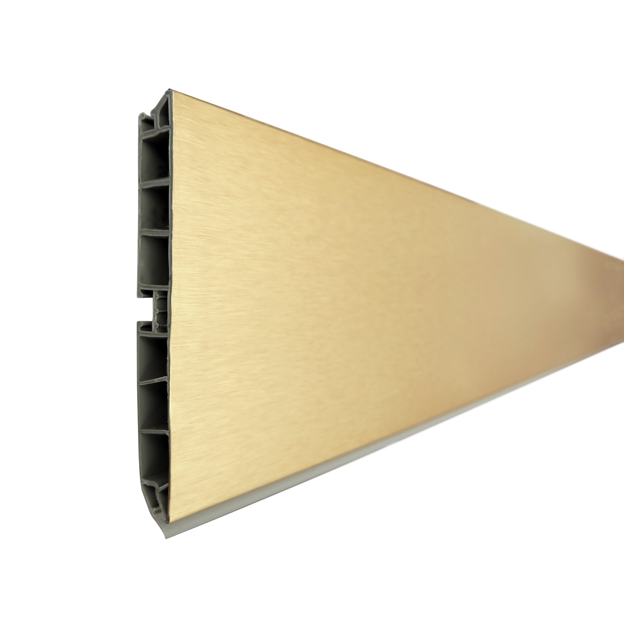 Listwa, cokół meblowy, kuchenny, podszafkowy. Złoty szczotkowany, PCV, 10x200 cm