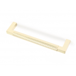 Złoty uchwyt do mebli. Metalowy, radełkowany. Glamour. 128, 160, 320