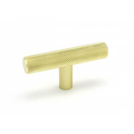 Gałka, krótki uchwyt reling, radełkowana złota matowa, 60 mm, RX