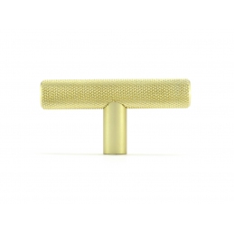 Gałka, krótki uchwyt reling, radełkowana złota matowa, 60 mm, RX