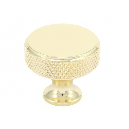 Gałka do mebli, radełkowana złota, metalowa, wieszak meblowy Stella