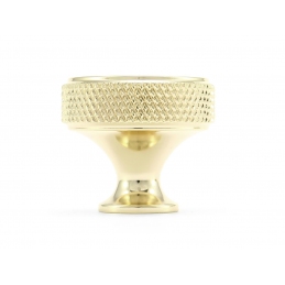 Gałka do mebli, radełkowana złota, metalowa, wieszak meblowy Stella