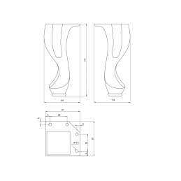 Noga do mebli, retro, stare złoto, stylowa, ozdobna, Ludwik, KM271, H-140 mm