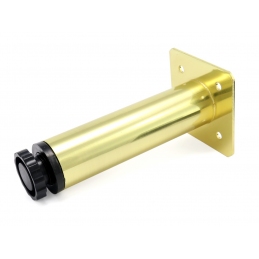 Noga meblowa okrągła, złota, metalowa z regulacją, Ø 30 mm, 12 cm, KM251