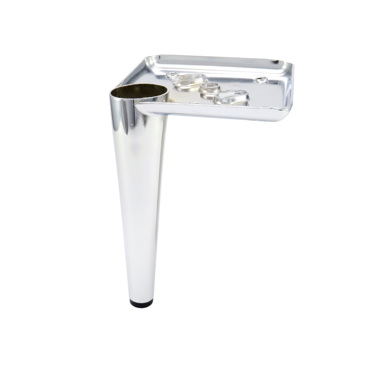 Nóżka meblowa, chromowana, narożna, stożek, metalowa 15 cm