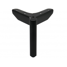 Noga do mebli, szafek, komód, masywna, czarna, narożna 12 cm. KM6610