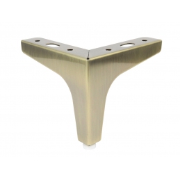 Noga do mebli, szafek, komód, stare złoto, szczotkowane, ozdobna, narożna 10 cm