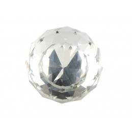 Gałka meblowa kryształowa przezroczysta + chrom 40 mm 001-40