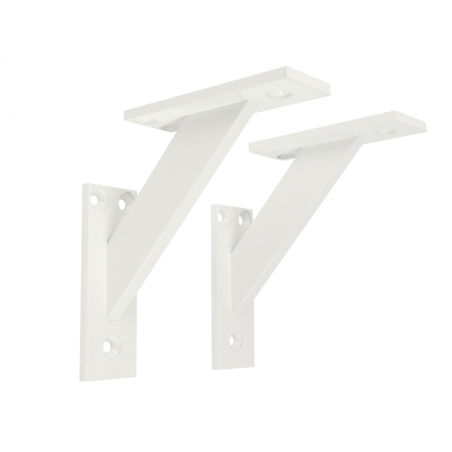 Wsporniki, podpórki półki. Białe, proste, metalowe,120 x 120, 2 szt.